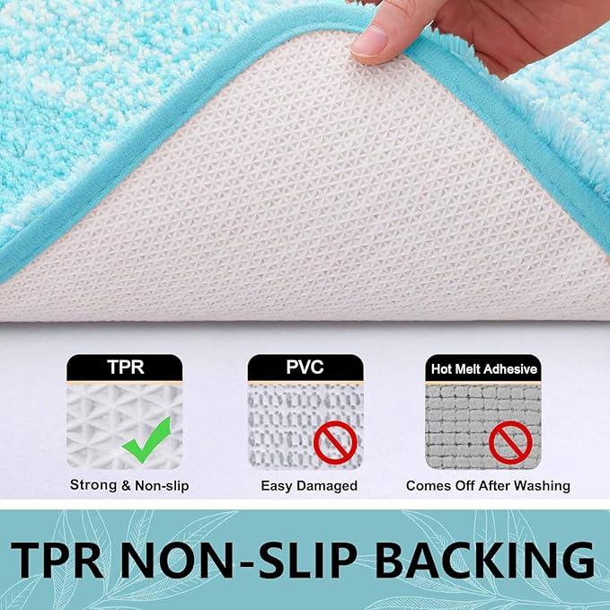 Arotive Microfiber Bathroom Rugs, Shaggy Soft and Absorbent Bath Rug, Non-Slip, Thick Plush Machine Washable Dry Bath Mats for Bathroom, Tub and Shower, 30x20, Sky Blue, Rectangular - ModernBath