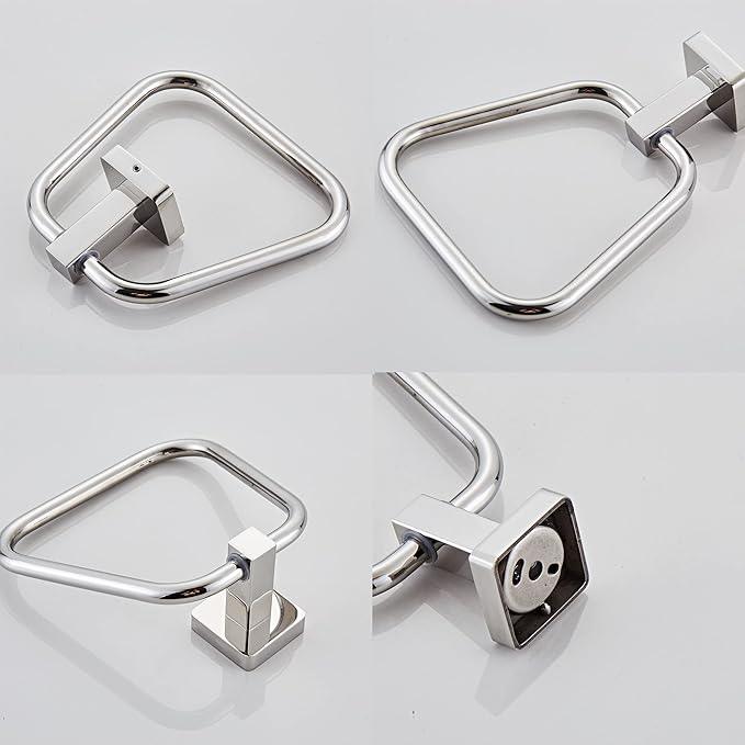 Chrome Towel Ring for Bathroom 2 Pack, Kitchen Bath Towel Holder Hangers Wall Mount Heavy Duty Stainless Steel - ModernBath