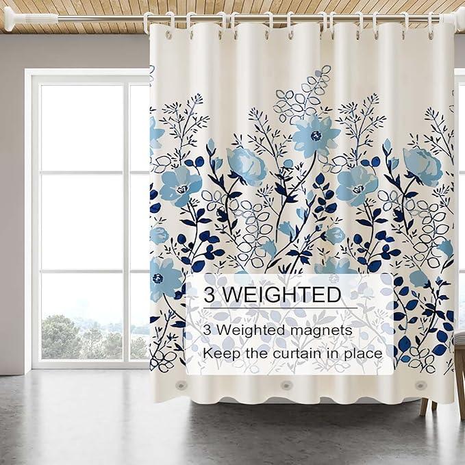TIKABC Shower Curtain Liner, 4G PEVA Shower Liner, Plastic Waterproof Shower Curtains, 72x72 inch with Grommet Holes 3 Magnetic Weights - ModernBath