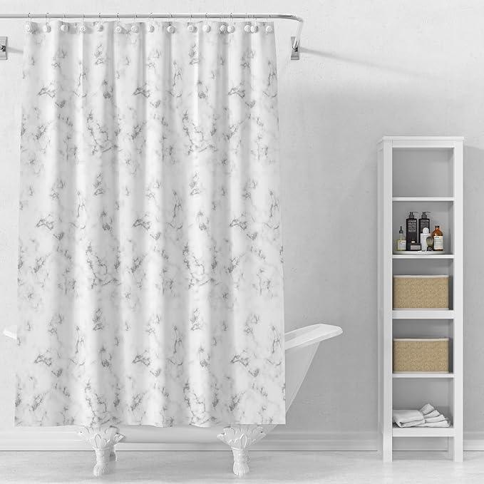 TIKABC Shower Curtain Liner, 4G PEVA Marble Cloud Shower Liner, Plastic Waterproof Shower Curtains, 72x72 inch with Grommet Holes 3 Magnetic Weights - ModernBath
