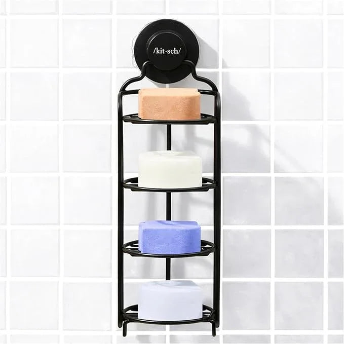 Kitsch Hanging Shower Caddy with Suction Cup – Self-Draining Bar Soap Holder & Shower Caddy for Shampoo Bars, Conditioner Bars & Soap – Rust Proof, Eco-Friendly, Wall Mount or Free-Standing Organizer - ModernBath
