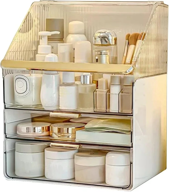 Omeily Large Makeup Organizer Countertop Vanity Organizer Cosmetic Organizer Makeup Storage Box Bathroom Counter Organizer Perfume Skincare Organizers Gift Women Girls Clear Design Easy Visibility - ModernBath