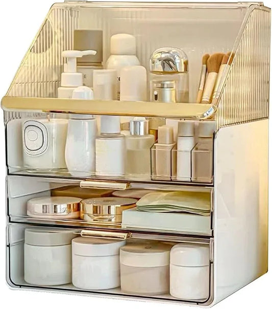 Omeily Large Makeup Organizer Countertop Vanity Organizer Cosmetic Organizer Makeup Storage Box Bathroom Counter Organizer Perfume Skincare Organizers Gift Women Girls Clear Design Easy Visibility - ModernBath