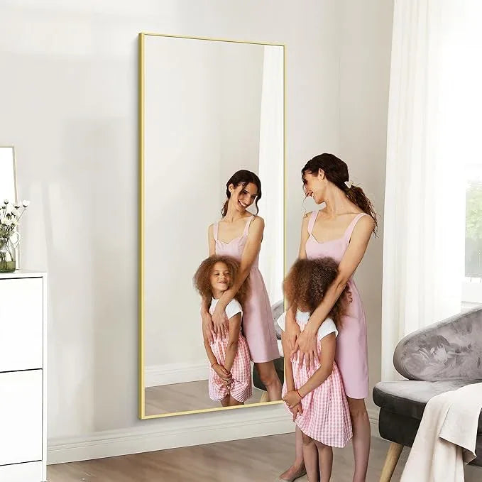 COFENY 36x72inch Bathroom Mirror, Gold Rectangle Mirror with Thin Metal Frame, Large Rectangular Wall Mirrors for Bathroom, Living Roomm, Hair Salon, Big Farmehouse Mirror Hang Horizontal/Vertical - ModernBath