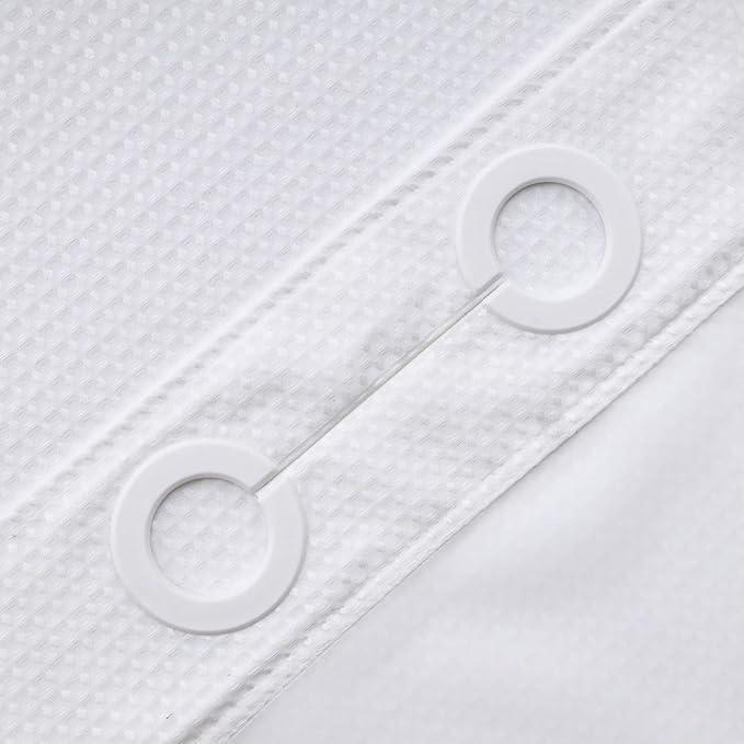River Dream Extra Long Shower Curtains No Hooks Waffle Weave Shower Curtain with Snap in Liner - 71W x 86H,Hotel Grade,Spa Like Bath Curtain,White - ModernBath