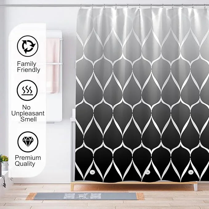 TIKABC Shower Curtain Liner, 4G PEVA Shower Liner, Plastic Waterproof Shower Curtains, 72x72 inch with Grommet Holes 3 Magnetic Weights - ModernBath