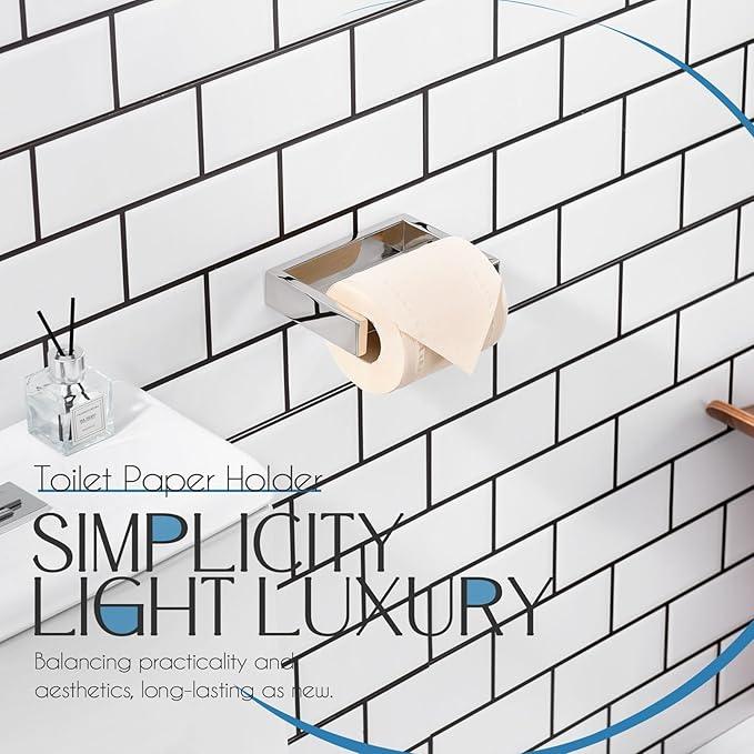 KOKOSIRI Toilet Paper Holder Spring Loaded Bathroom Toilet Roll Holder Wall Mount Stainless Steel Polished Chrome B2011CH - ModernBath