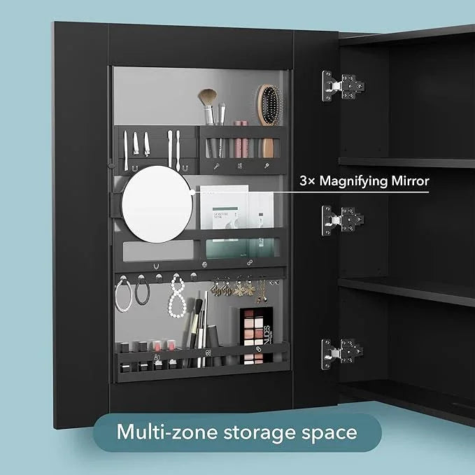 Bathroom Cabinet - Large Single Door 24x30 inchs Wall Cabinet Mirror Medicine Cabinet with Facial Tissues Slot and Multifunctional Storage Area - ModernBath
