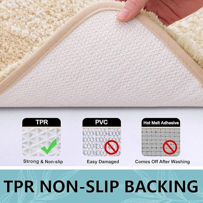 Arotive Microfiber Bathroom Rugs, Shaggy Soft and Absorbent Bath Rug, Non-Slip, Thick Plush Machine Washable Dry Bath Mats for Bathroom, Tub and Shower, 44x24, Camel, Rectangular - ModernBath