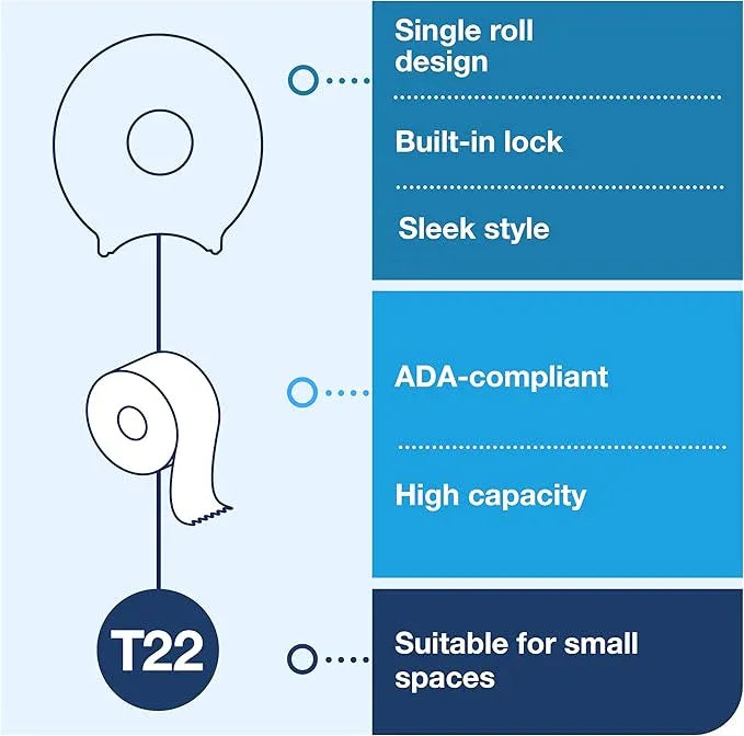 Tork Jumbo Toilet Paper Roll Dispenser Smoke T22, High Capacity, 66TR - ModernBath