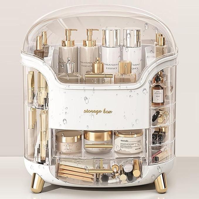 Omeily Large Makeup Organizer Countertop Vanity Organizer Cosmetic Organizer Makeup Storage Box Bathroom Counter Organizer Perfume Skincare Organizers Gift Women Girls Clear Design Easy Visibility - ModernBath