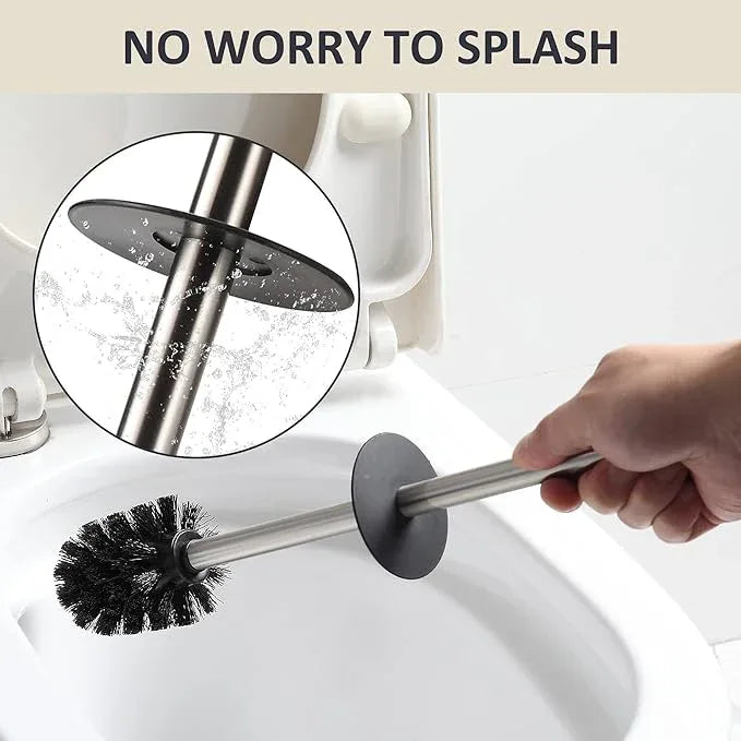 BGL Toilet Brush Holder Freestanding,Brushed Nickel,304 Stainless Steel,SUS304 Toilet Bowl Brush and Holder for Bathroom - Space Saving,Sturdy,Deep Cleaning,Covered Brush - ModernBath