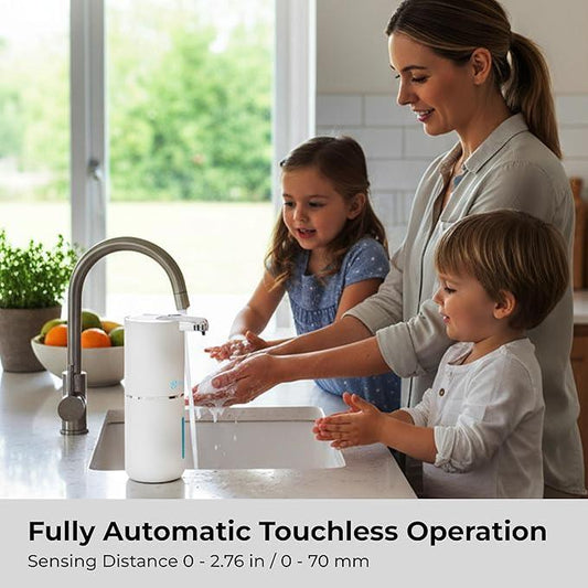 Heione Automatic Touchless Foam Soap Dispenser, White, 12.8 oz / 380 mL, USB C Rechargeable, Infrared Motion Sensor, Suitable for Bathrooms, Sinks, Kitchen, Wall Mount or Countertop (White (Foamy)) - ModernBath