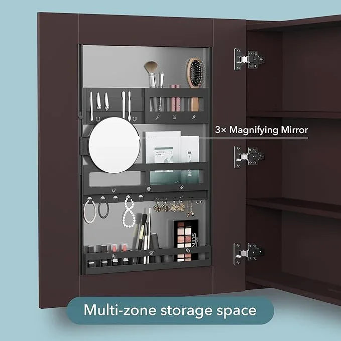 Bathroom Cabinet - Large Single Door 24x30 inchs Wall Cabinet Mirror Medicine Cabinet with Facial Tissues Slot and Multifunctional Storage Area - ModernBath
