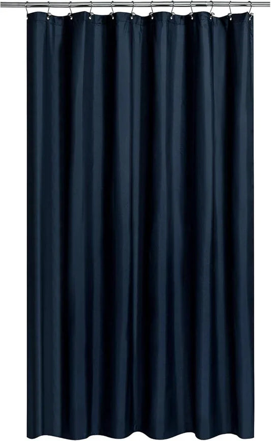 N&Y HOME Fabric Shower Curtain or Liner Extra Long 72 x 84 Inches - Hotel Quality, Machine Washable, Water Repellent - Navy Blue, 72x84 - ModernBath