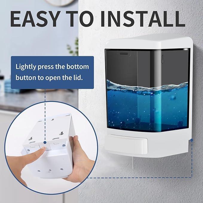 RMERVE 2PCS Commercial Soap Dispenser Plastic Wall Mounted Soap Dispenser 33.8oz/ 1000ml Plastic Hand Wash Soap Wall Dispenser for Bathroom Kitchen Hotel Liquid Gel Shampoo Chamber (Black) - ModernBath