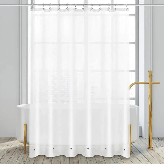 Barossa Design Long Shower Curtain Liner with 6 Magnets - 72" x 78", Waterproof PEVA Shower Liner for Bath Tub, PVC Free, Metal Grommets - Frost, 72x78 - ModernBath