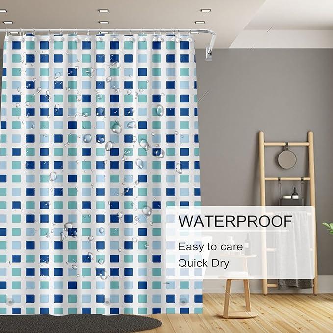 TIKABC Shower Curtain Liner, 4G PEVA Shower Liner, Plastic Waterproof Shower Curtains, 72x72 inch with Grommet Holes 3 Magnetic Weights - ModernBath