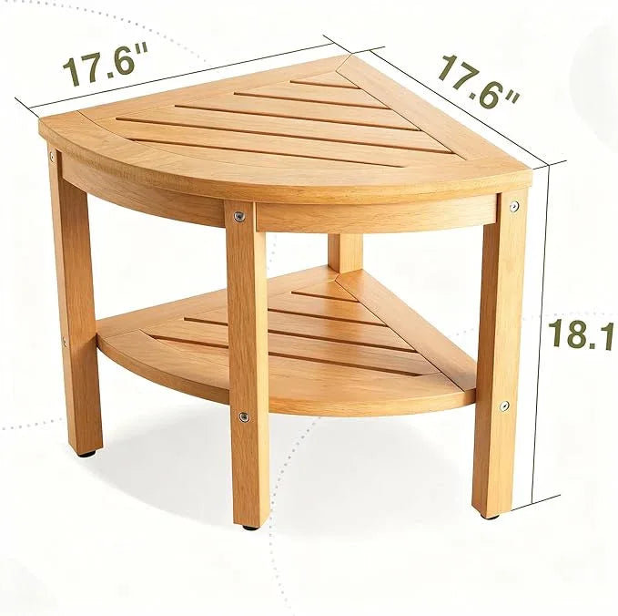 ACUEL Shower Stool for Inside Shower, Corner Shower Stool, Shower Bench Seat with Storage Shelf for Bathroom, Living Room, Bedroom - ModernBath