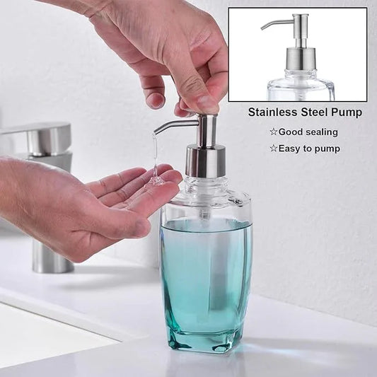 Jincrop Teal Glass Bathroom Accessories Set 5 Pieces – Green Bathroom Set with Soap Dispenser, Toothbrush Holder, 2 Tumbler Cups, Soap Dish - ModernBath