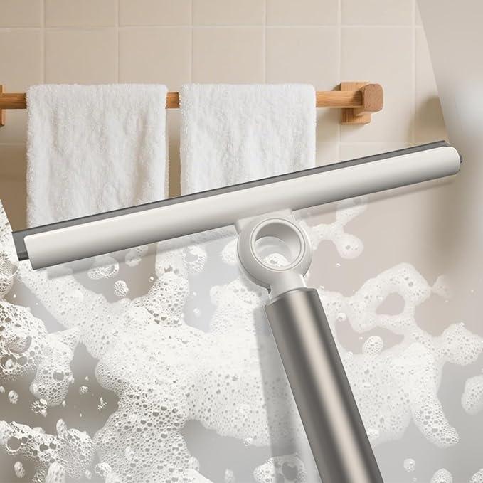 EHOMGUI Extendable Shower Squeegee for Glass Doors, Shower Squeegee with 10-Inch Silicone Blade, Telescoping Handle for Windows and Shower Glass, Silver - ModernBath