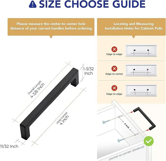 Ravinte 30 Pack Solid 4 Inch Center to Center Slim Square Bar Drawer Handles Kitchen Cabinet Handles Black Drawer Pulls Kitchen Cabinet Hardware Handles Matte Black Cabinet Pulls - ModernBath