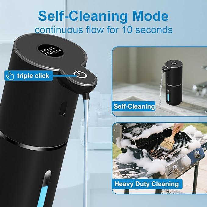 OHIFAST Automatic Liquid Soap Dispenser Touchless, USB Rechargeable Smart Hand Soap Dispenser, 6-Level Adjustable, 12.8oz/380mL, Compatible with Thick Thin Dish Soap for Bathroom Kitchen-Black - ModernBath
