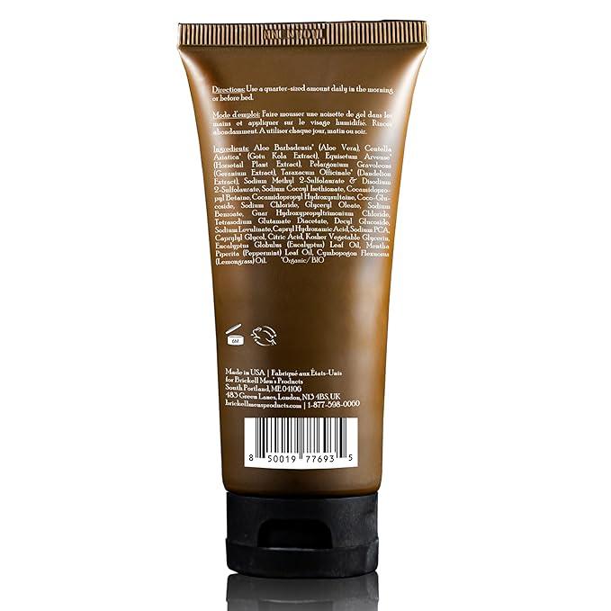 Brickell Men's Clarifying Gel Face Wash for Men, Natural and Organic Rich Foaming Daily Facial Cleanser Formulated With Geranium, Coconut and Aloe (3.4 Ounce) - ModernBath