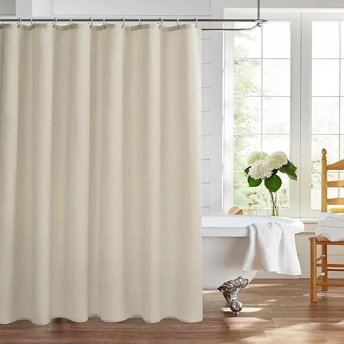 Nasitos Fabric Shower Curtain Liners 2 Pack - W72 x H72 - Washable & Water Resistant Lightweight Cloth Shower Liner for Bathroom, Soft Hotel Quality, Standard Size (Beige, 4 Magnets Included) - ModernBath