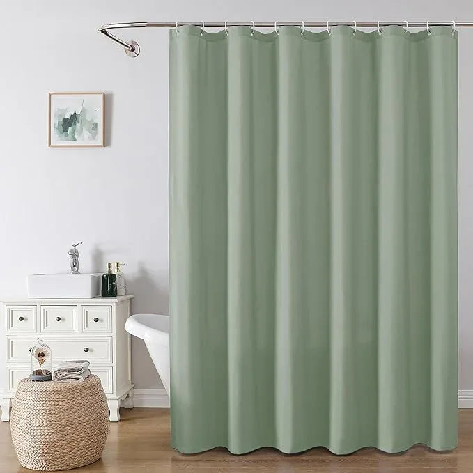 OVZME Zora Sage Green Shower Curtain for Bathroom, Fabric Shower Curtain Bath Decoration - Soft Cloth Hotel Spa Quality, Water Repellent, Modern Shower Curtain Set with 12 Hooks, Grommets Top, 72Wx72L - ModernBath