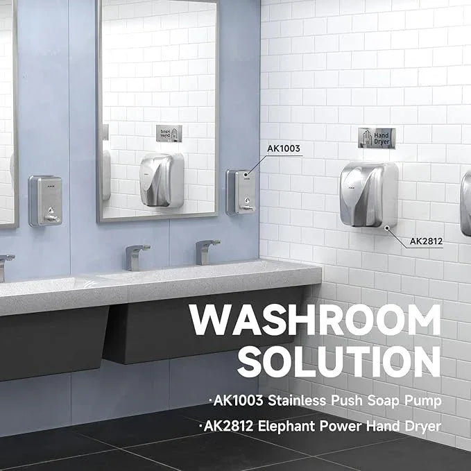 AIKE 37oz Surface Mount Stainless Steel Soap Dispenser for Commercial,Brushed Stianless Steel Finish Model AK1003 - ModernBath