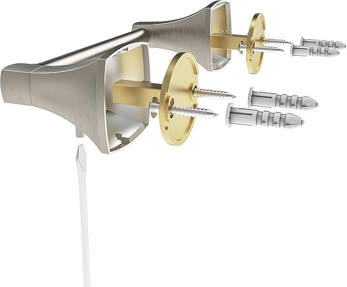 Brushed Nickel Toilet Paper Holder Bathroom Double Post Pivoting Tissue Roll Holder Stainless Steel and Zinc Alloy Wall Mount - ModernBath
