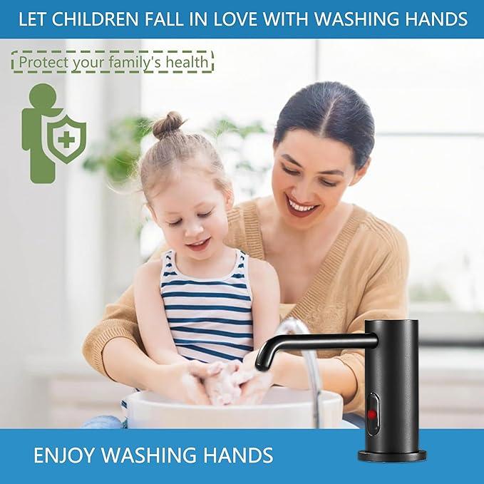 Automatic Soap Dispenser Touchless for Kitchen and Bathroom, Sink Built in Commercial Electric Soap Dispenser,Upgraded Infrared Sensors Brass Material, with Bottle and Pump 33.81oz/1000ml - ModernBath