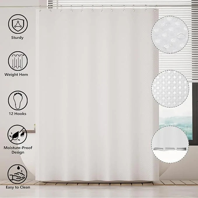 XLHOMO Bathroom Set - 25PC White Bathroom Set with Shower Curtain and Rugs, Bathroom Accessories Set, White Shower Curtain Set with Bathroom Trash Can - ModernBath