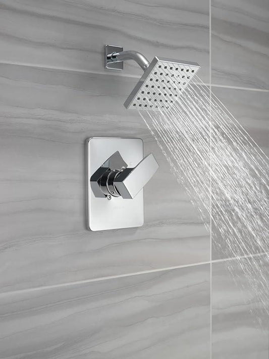 Delta Modern 14 Series Shower Faucet Set, Chrome Shower Head and Handle Set, Valve Trim Kit, Chrome T14267-PP (Valve Not Included) - ModernBath