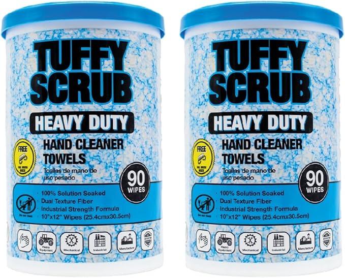 LAUCO Tuffy Scrub Cleaning Wipes – 90 Count (10" x 12") – Heavy Duty & Multi-Purpose Hand and Surface Towels for Industrial, Shop, Auto & Home Use (2 Pack, Heavy-Duty) - ModernBath