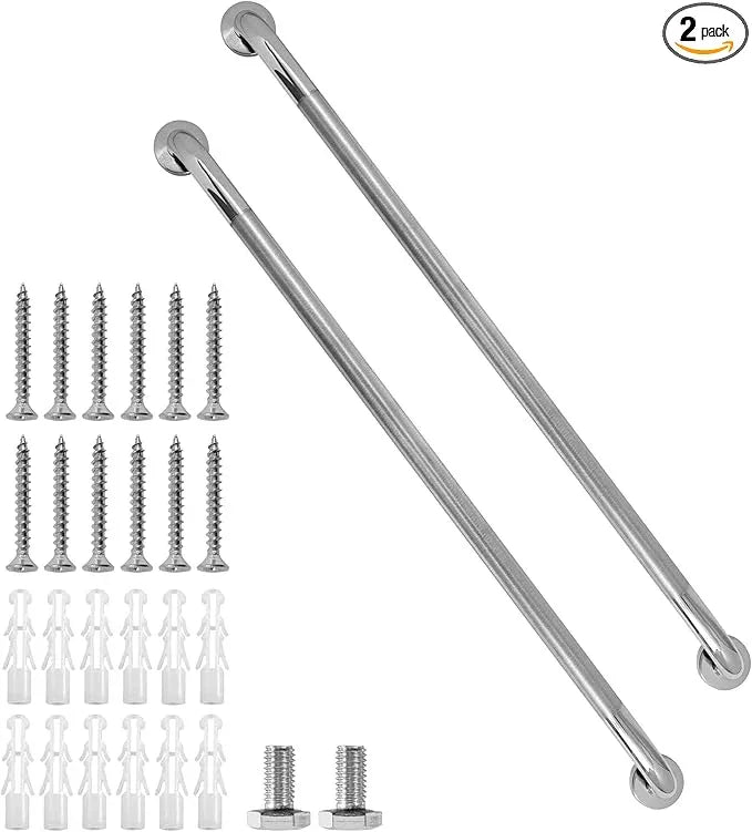 Rackickyer Shower Grab Bar, 2 Pack 39.4 Inch Bathroom Grab Bar, 1.25" Diameter 304 Stainless Steel Anti-Slip Grab Bars for Bathtubs and Showers, Handicap Shower Grab Bar for Seniors Elderly - ModernBath