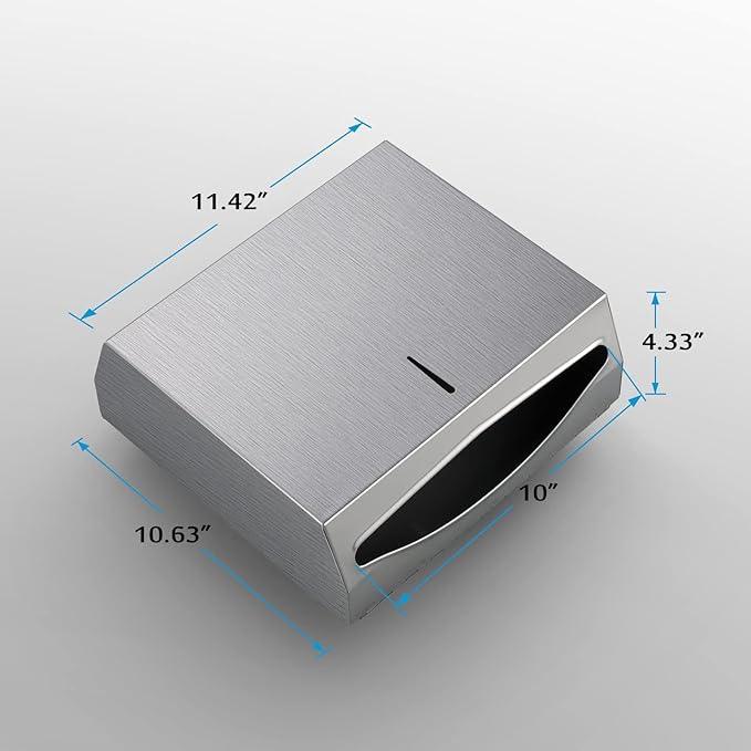 Paper Towel Dispenser Wall Mount - Multifold Trifold Paper Towel Dispensers, Large Capacity Stainless Steel Tissue Holder, Suitable for Bathrooms and Public Places - ModernBath
