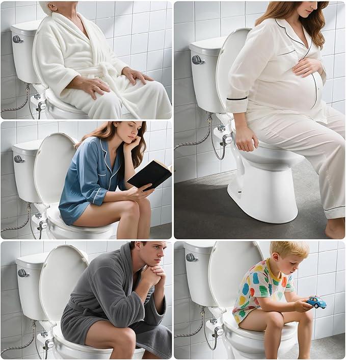 ANNWA Non-Electric Bidet Attachment for Toilet Seat, Daul Clean Nozzles 3 Modes Adjustable Water Pressure Ultra-Slim Bidet Toilet Seat Attachment with Pressure Controls Feminine/Posterior Wash(TT17N) - ModernBath