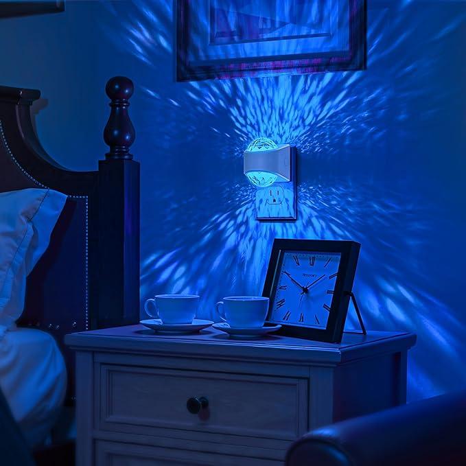 Night Lights Plug into Wall, Star Projector for Bedroom, Night Light Projector for Kids, 9-Color RGB Galaxy Nightlight with Dusk to Dawn Sensor for Bathroom, Home Gaming Room Decor Gifts，2 Pack - ModernBath