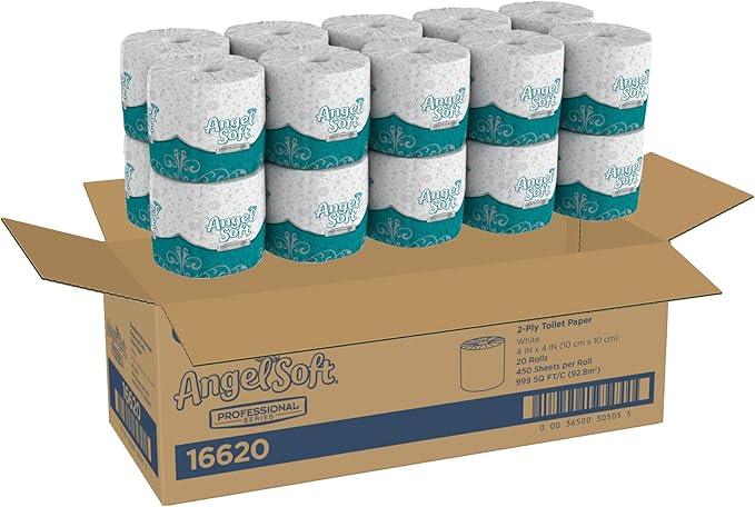 Georgia-Pacific Angel Soft Professional Series 2-Ply Embossed Toilet Paper, 16850, 450 Sheets Per Roll, 60 Rolls Per Case - ModernBath