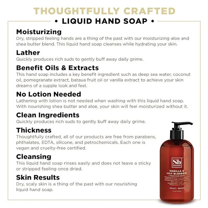 Soapbox Liquid Hand Soap Refill, Vanilla Bean, Gentle & Moisturizing Hand Wash for Kitchen and Bathroom, Vegan & Cruelty Free, 64oz Half Gallon Refill (Pack of 1) - ModernBath