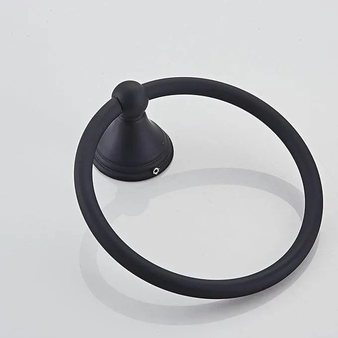 Towel Ring for Bathroom, Matte Black Hand Towel Holder 1 Pack, Bathroom Accessories and Towel Racks for Bathroom Wall Mount - ModernBath