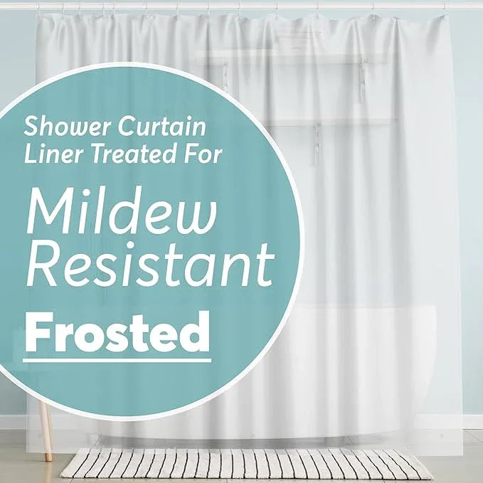 BigFoot Shower Curtain Liner – 72 x 72 PEVA Premium Shower Curtain with Rustproof Metal Grommet and 3 Magnetic Weights – Odor Free and Compatible with Standard Showers, Frosted - ModernBath