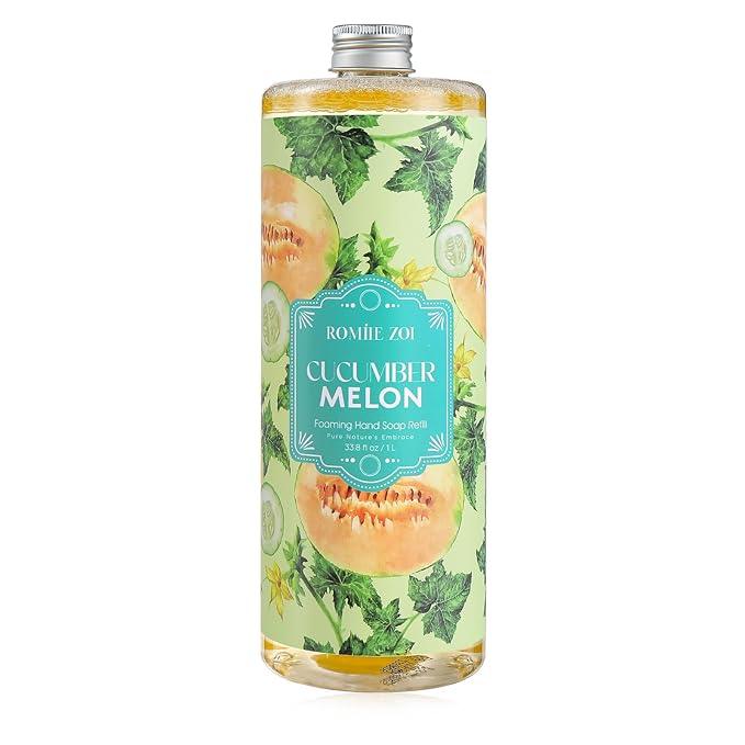 ROMIIE ZOI Foaming Hand Soap Refill, Cucumber&melon, Gentle & Moisturizing Formula, 1000 ML/ 33.8 FL OZ - ModernBath