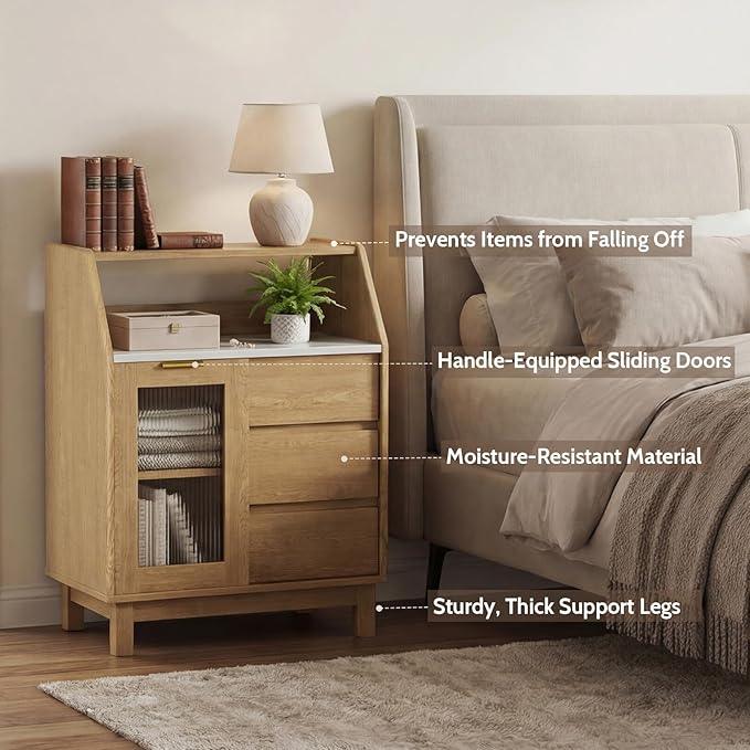 Bathroom Storage Cabinet, Small Storage Cabinets with Doors and Shelves, Coffee Bar Cabinet Buffet Sideboard Cabinet for Dining Room, Living Room, Entryway, Wood - ModernBath