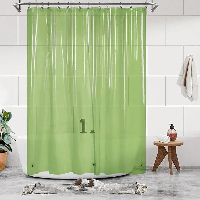 Barossa Design Clear Green Long Shower Curtain Liner 78" Height - 3 Magnets & Waterproof Lightweight PEVA Shower Liner for Bath Tub, PVC Free, Metal Grommets, Clear Green, 72x78 - ModernBath