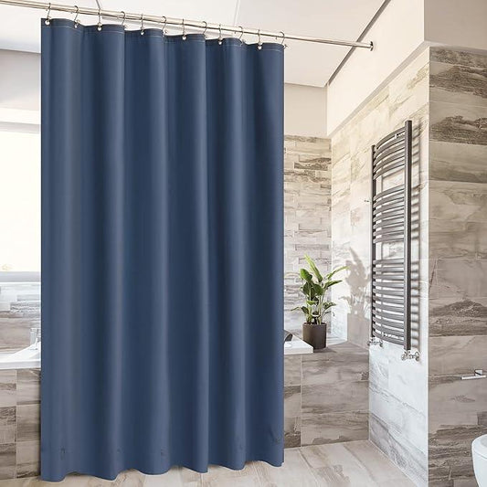 Barossa Design Navy Shower Curtain Liner with 6 Magnets - Waterproof PEVA Shower Liner for Bathroom, 72" x 72" Standard Size, PVC Free, Metal Grommets - Navy Blue, 72x72 - ModernBath