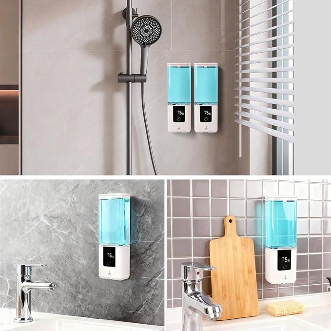 LAOPAO Automatic Soap Dispenser Wall Mount Rechargeable Liquid Soap Pump for Kitchen, Touchless Soap Dispenser for Dish/Hand/Shower Soap, Home & Commercial, 540ml, White - ModernBath