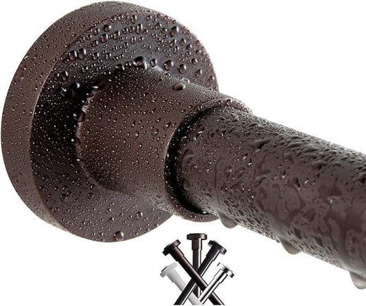 BRIOFOX Shower Curtain Rod 43-73 Inches Matte Bronze, Rustproof and Non-Slip Spring Tension Rod for Window or Bathroom, Stainless Steel - ModernBath